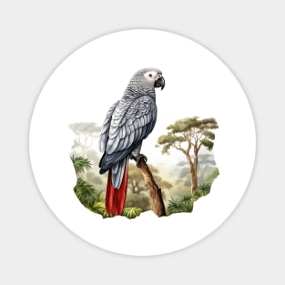 African Grey Parrot Magnet